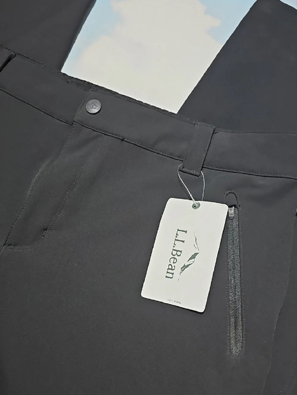 L.L. Bean Black Straight-Leg Outdoor Cargo Pants Tall Size 16 New - Picture 2 of 6